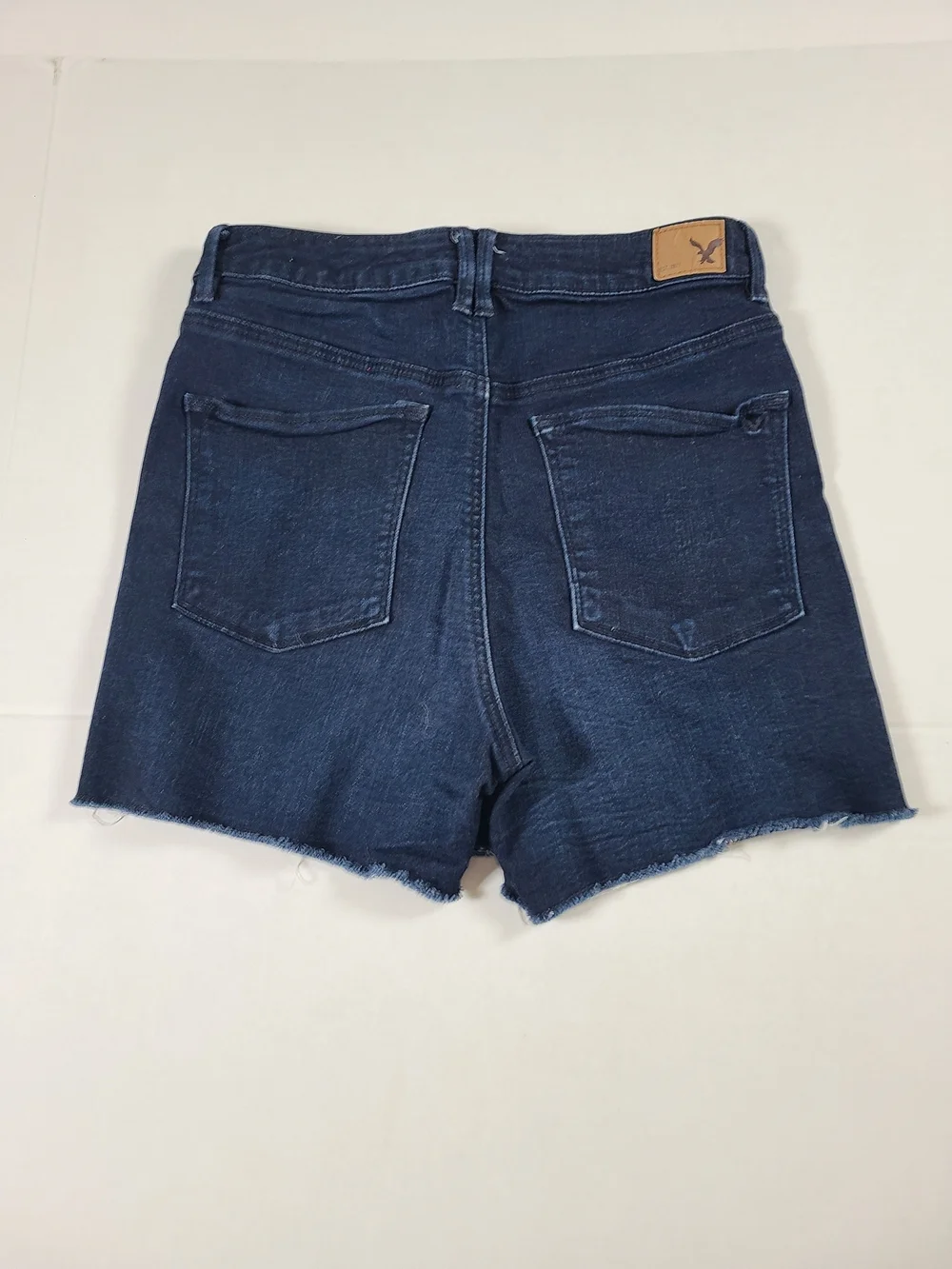 American Eagle Outfitters Dark Blue Denim Stretch Raw Hem Womens Shorts 8
